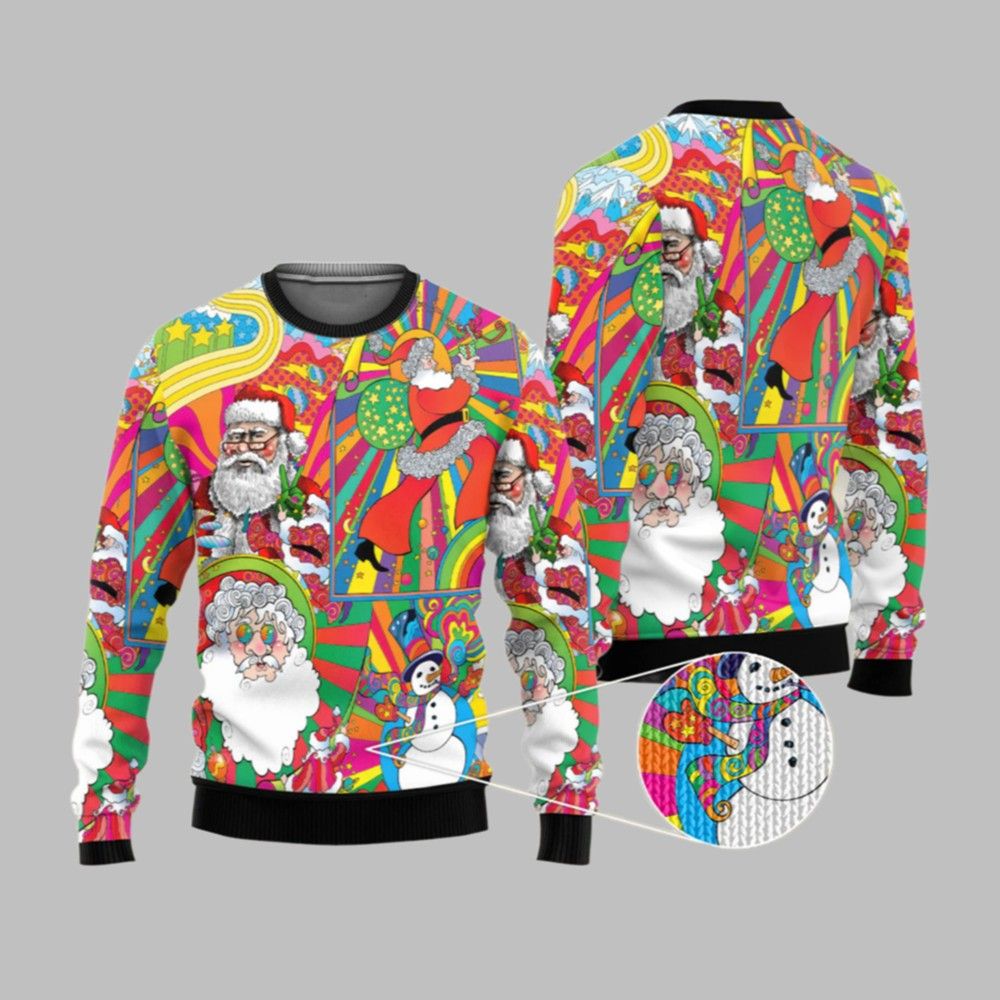 2026 Christmas Hippie Santa Ugly Christmas Sweater - Moonbestprint