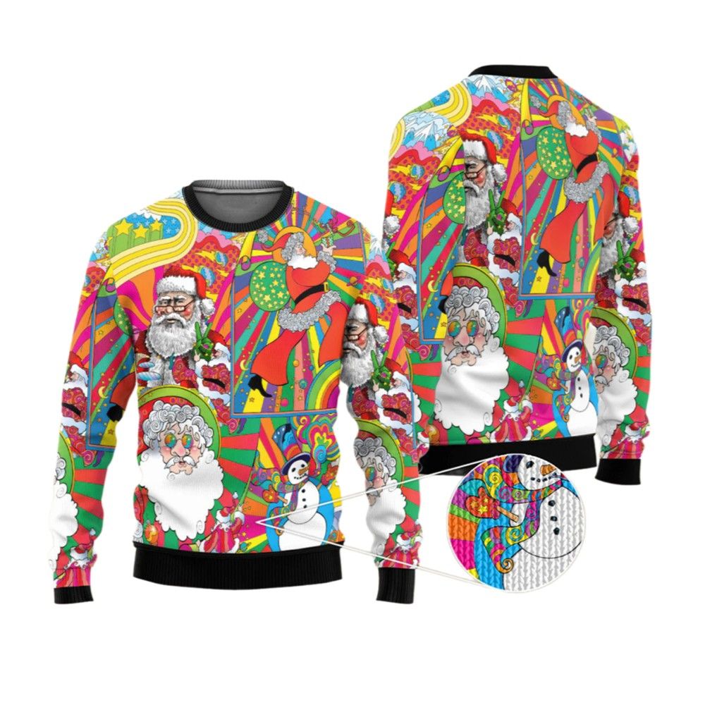 2026 Christmas Hippie Santa Ugly Christmas Sweater - Moonbestprint