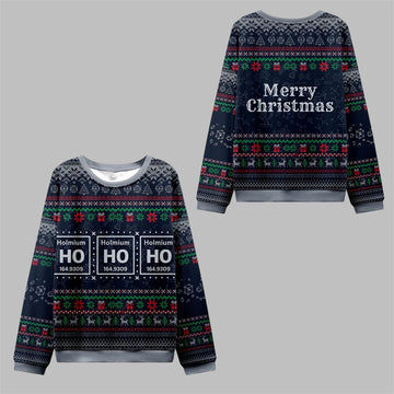 2026 Christmas Ho Ho Ho Holmium Ugly Sweater - Moonbestprint