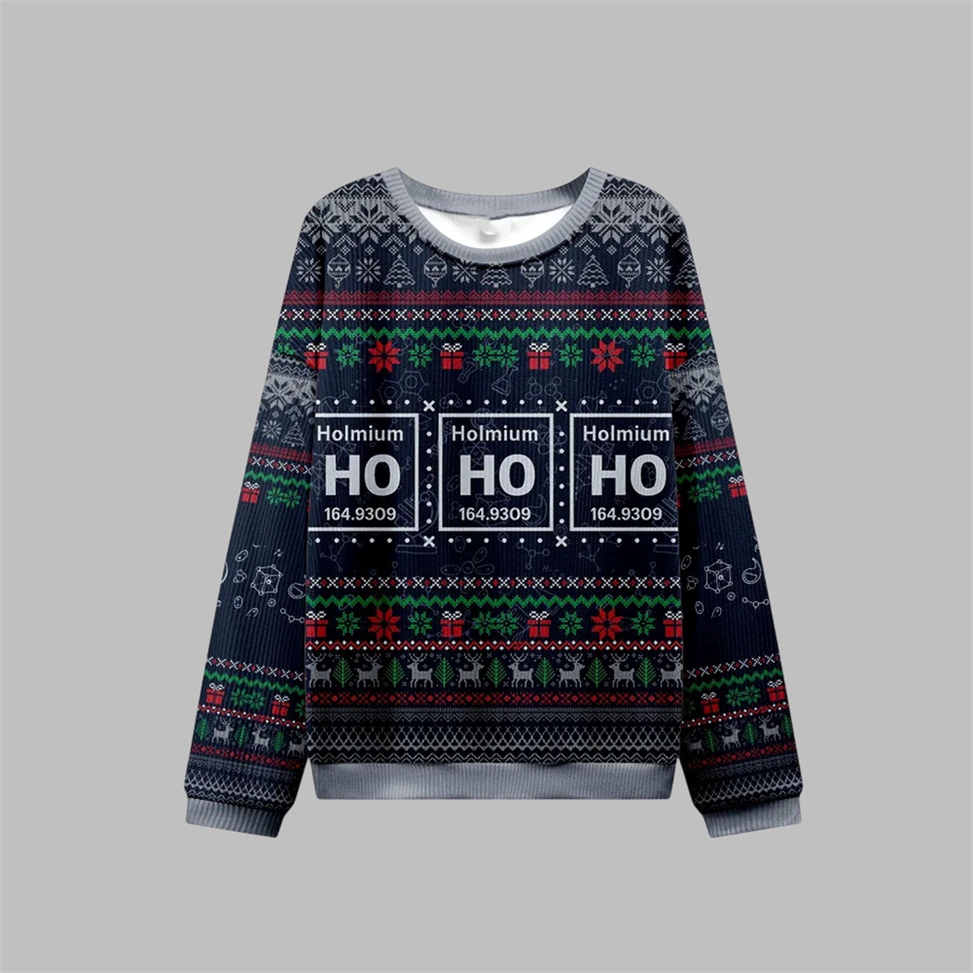 2026 Christmas Ho Ho Ho Holmium Ugly Sweater - Moonbestprint