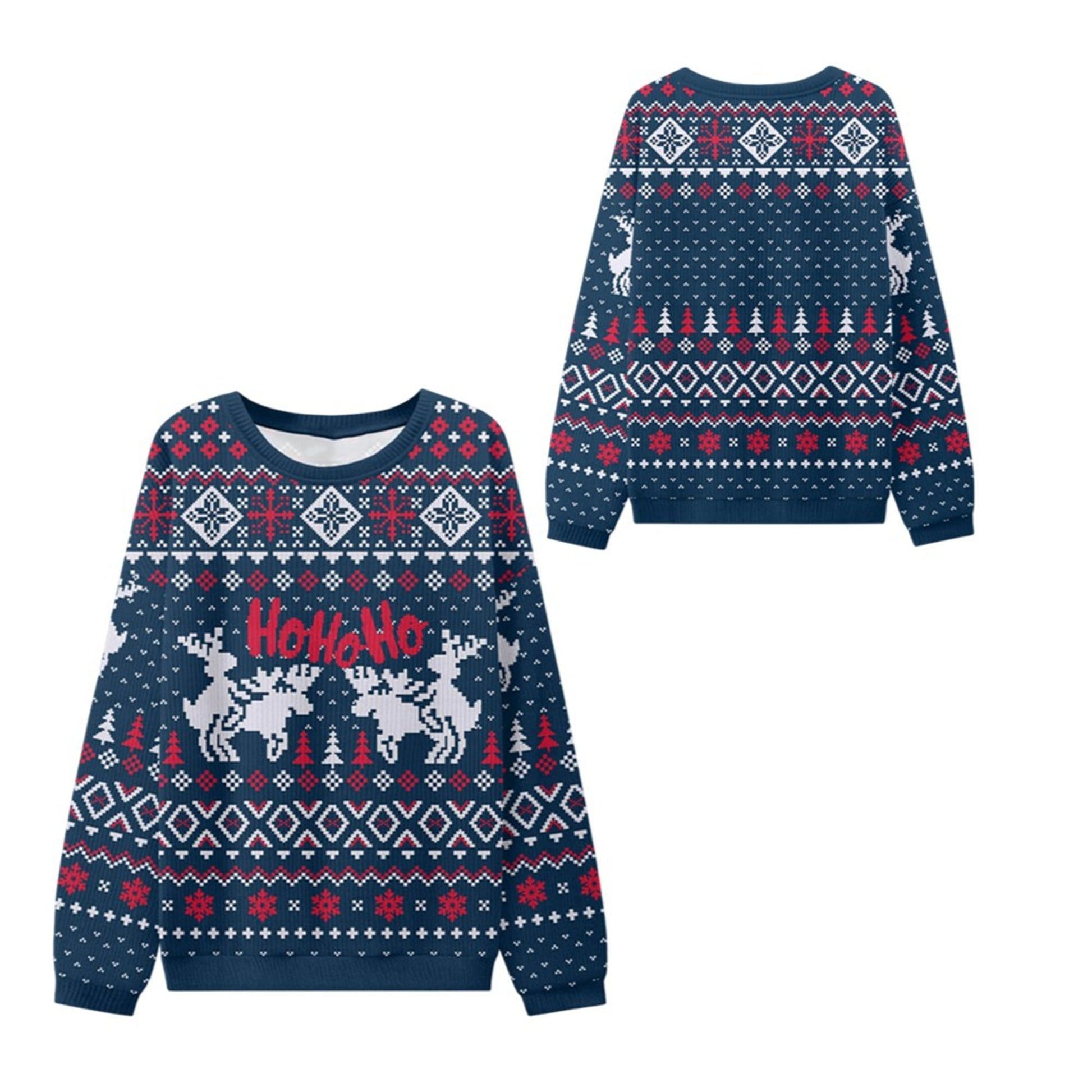 2026 Christmas Ho Ho Ho Reindeer Ugly Sweater - Moonbestprint