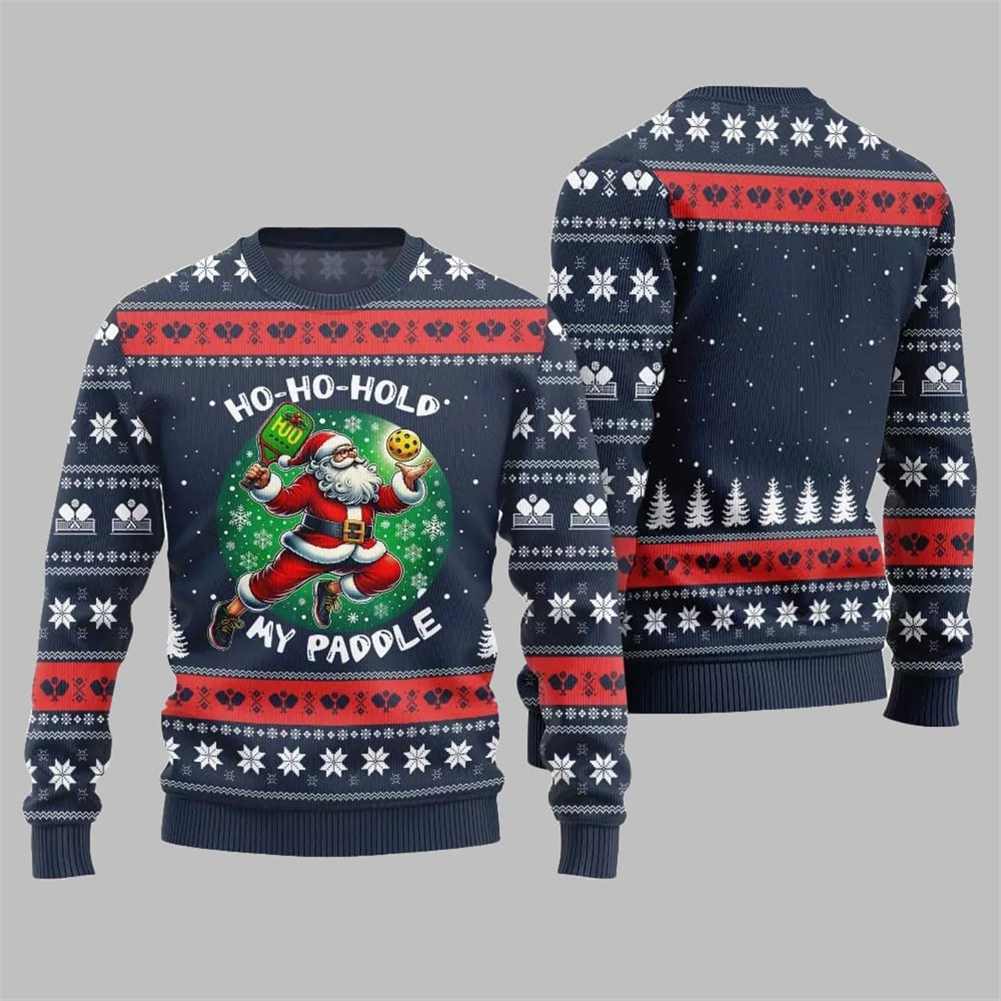 2026 Christmas Hold My Paddle Pickleball Ugly Sweater - Moonbestprint