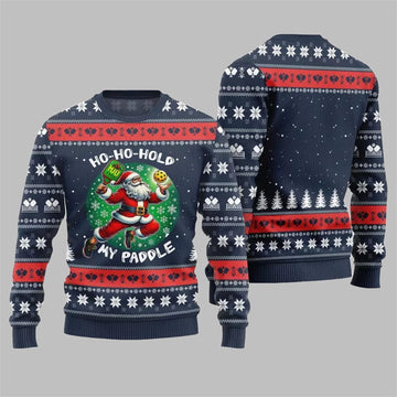 2026 Christmas Hold My Paddle Pickleball Ugly Sweater - Moonbestprint