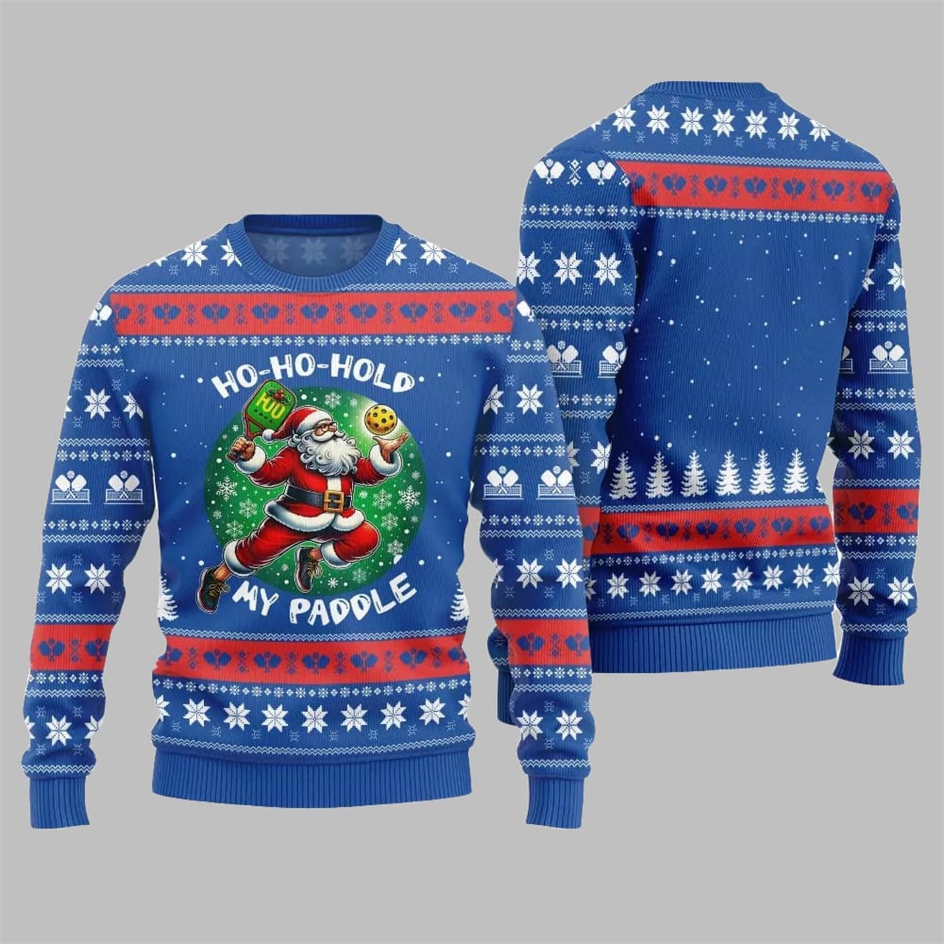 2026 Christmas Hold My Paddle Pickleball Ugly Sweater - Moonbestprint