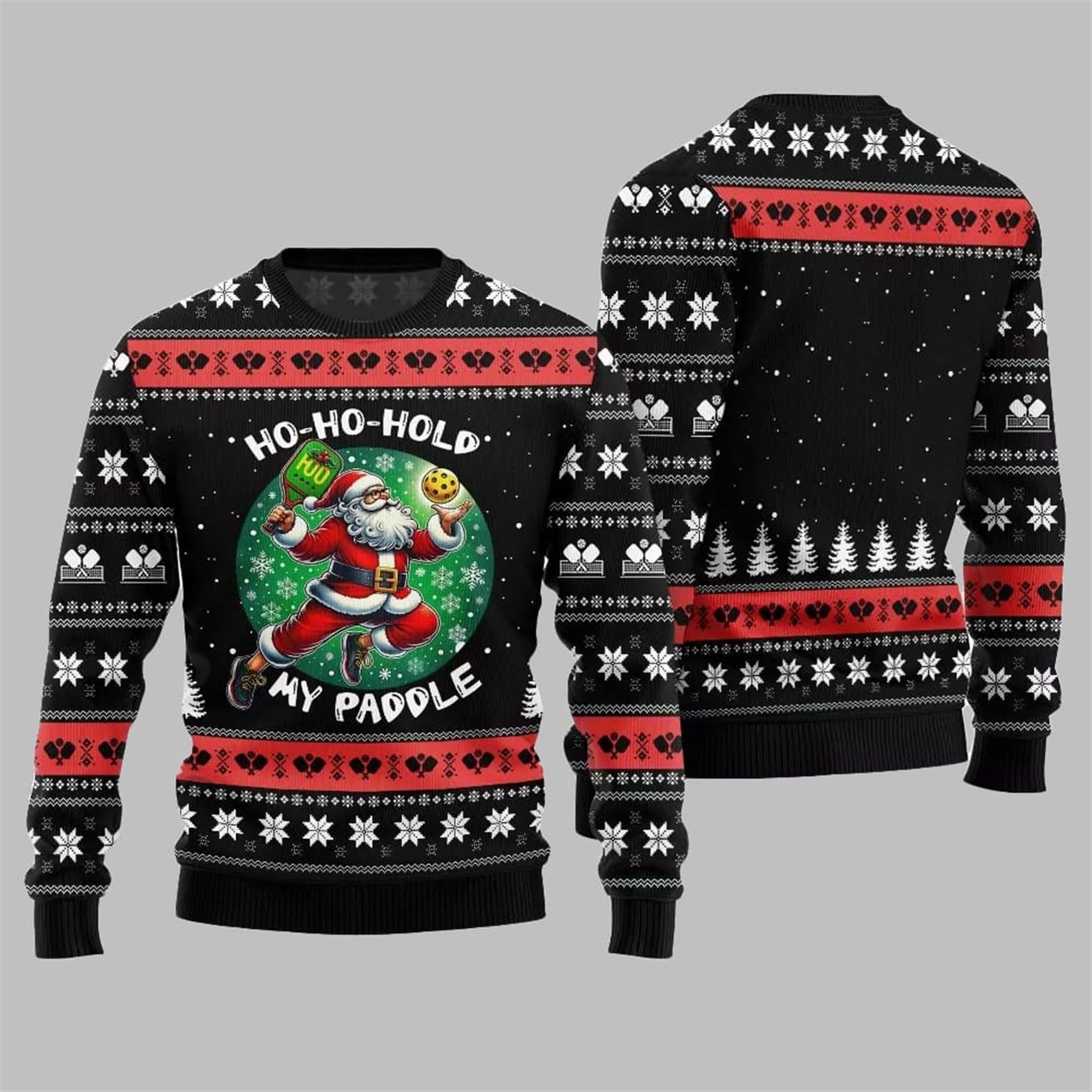 2026 Christmas Hold My Paddle Pickleball Ugly Sweater - Moonbestprint