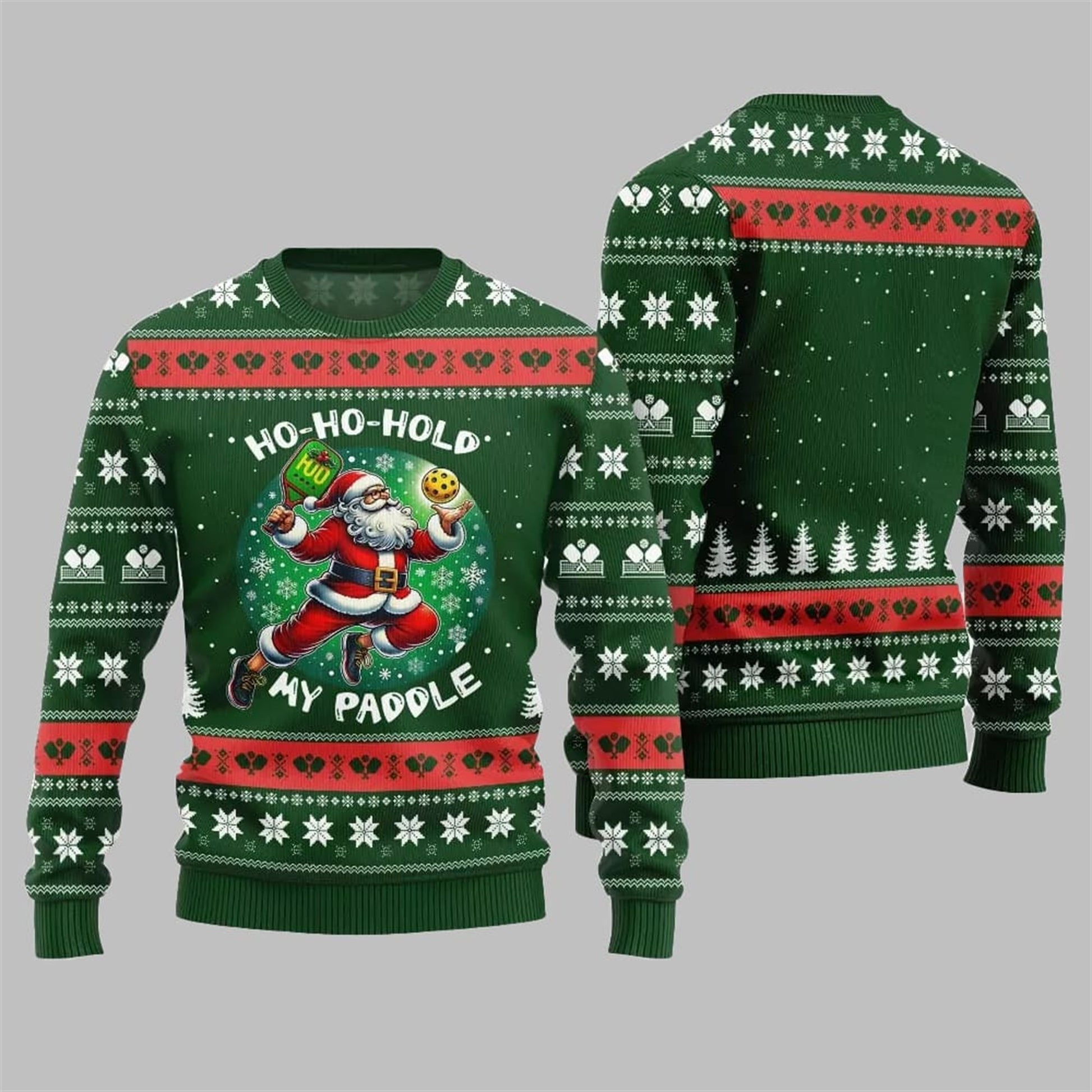 2026 Christmas Hold My Paddle Pickleball Ugly Sweater - Moonbestprint