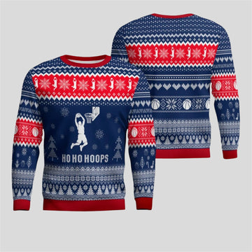 2026 Christmas HoHoHoops Basketball Ugly Sweater - Moonbestprint