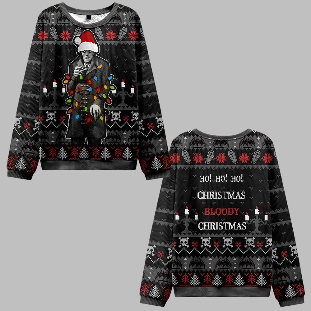 2026 Christmas Ho! Ho! Ho! Bloody Ugly Christmas Sweater - Moonbestprint