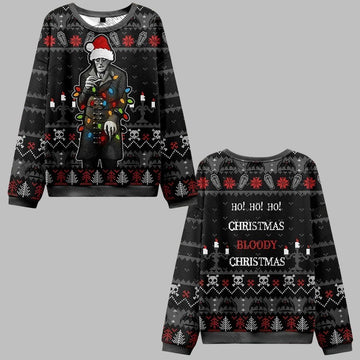 2026 Christmas Ho! Ho! Ho! Bloody Ugly Christmas Sweater - Moonbestprint