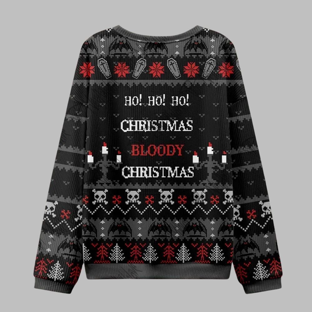 2026 Christmas Ho! Ho! Ho! Bloody Ugly Christmas Sweater - Moonbestprint