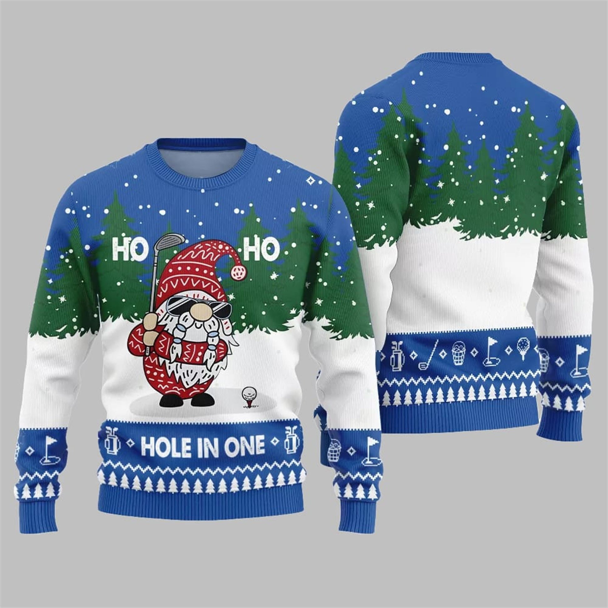 2026 Christmas Hole In One Gnome Ugly Sweater - Moonbestprint