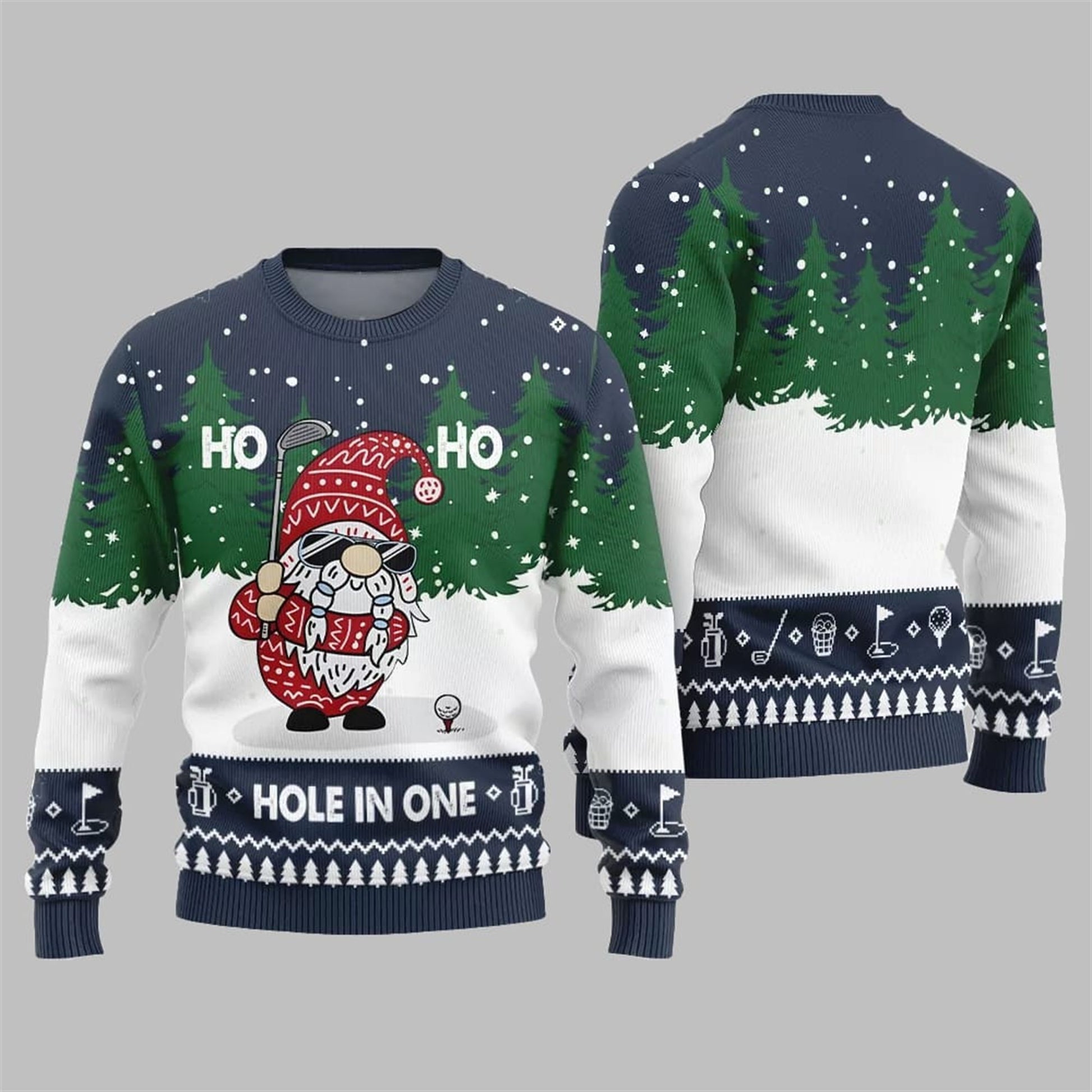 2026 Christmas Hole In One Gnome Ugly Sweater - Moonbestprint