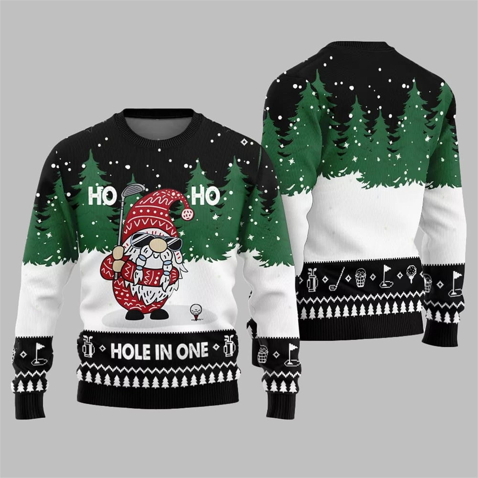 2026 Christmas Hole In One Gnome Ugly Sweater - Moonbestprint