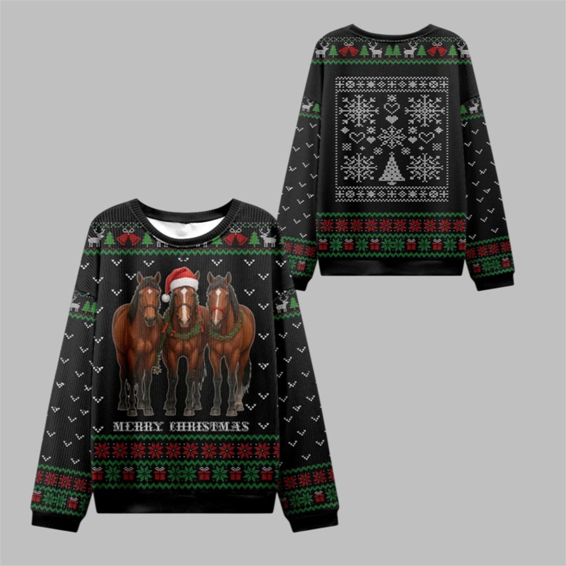 2026 Christmas Horse Merry Christmas Ugly Sweater - Moonbestprint
