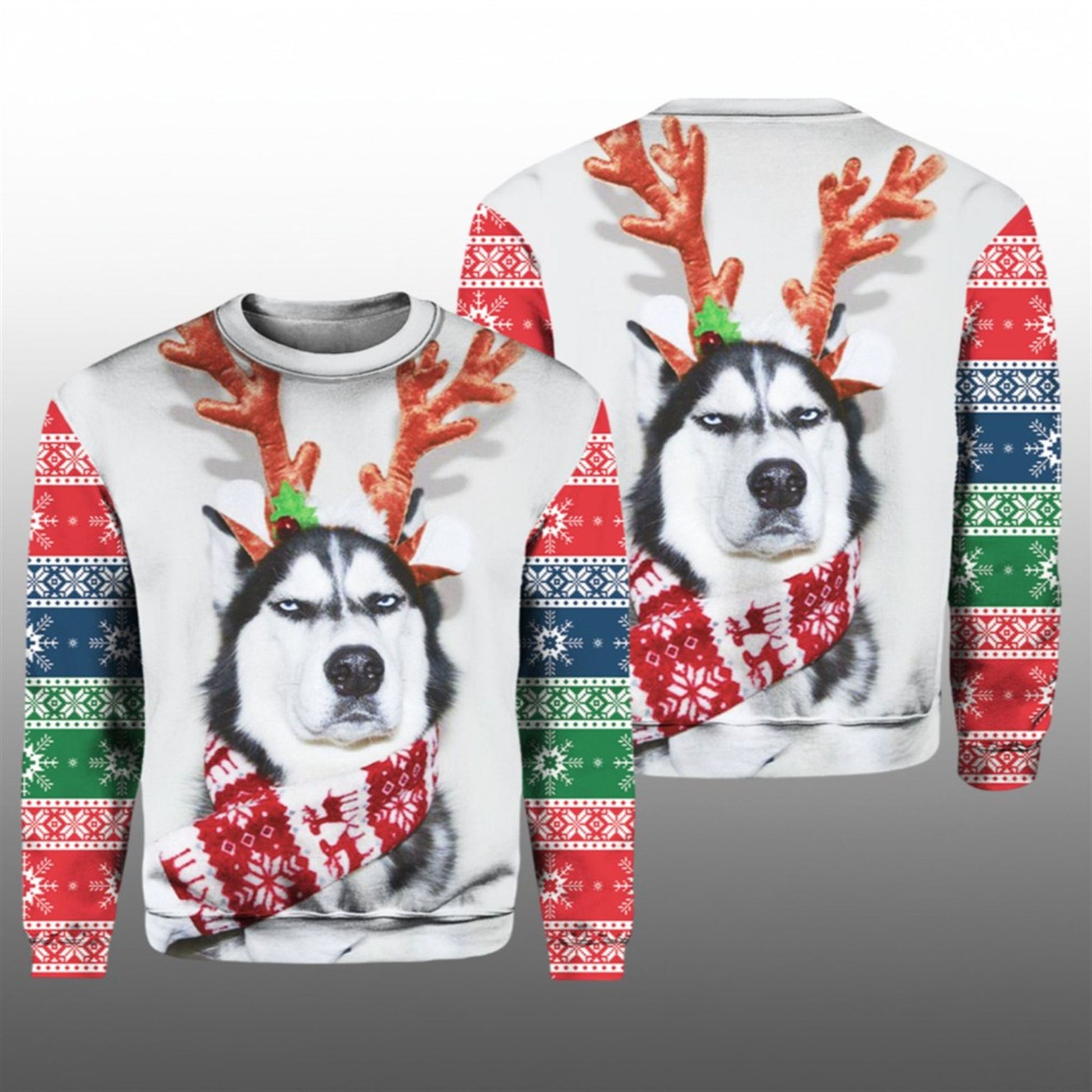 2026 Christmas Husky Dog Ugly Sweater - Moonbestprint