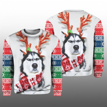 2026 Christmas Husky Dog Ugly Sweater - Moonbestprint