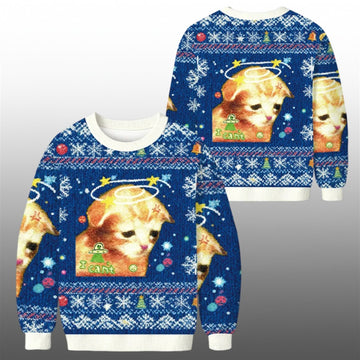 2026 Christmas I Can't Sad Cat Ugly Sweater - Moonbestprint