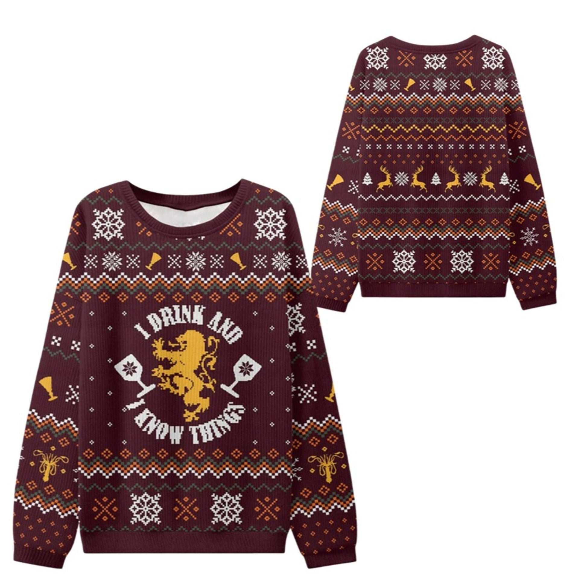 2026 Christmas I Drink and I Know Things Ugly Sweater - Moonbestprint