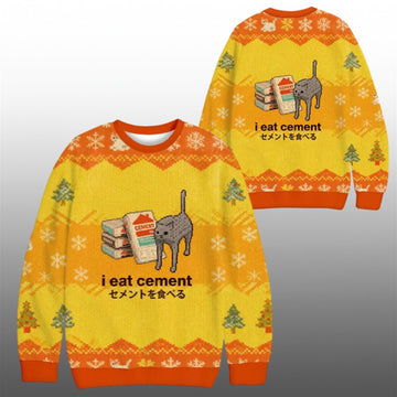 2026 Christmas I Eat Cement Cat Ugly Sweater - Moonbestprint