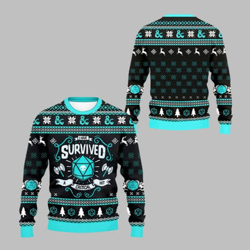 2026 Christmas I Have Survived A Critical Hit Ugly Sweater - Moonbestprint