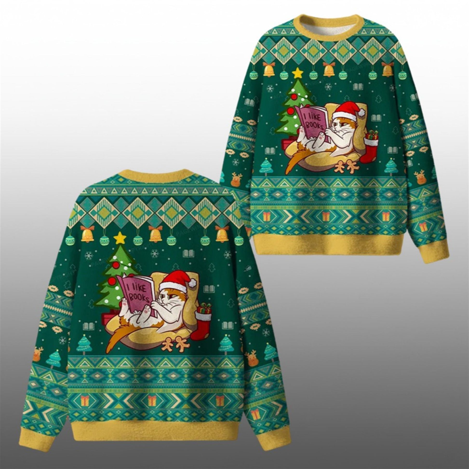 2026 Christmas I Like Books Ugly Sweater - Moonbestprint