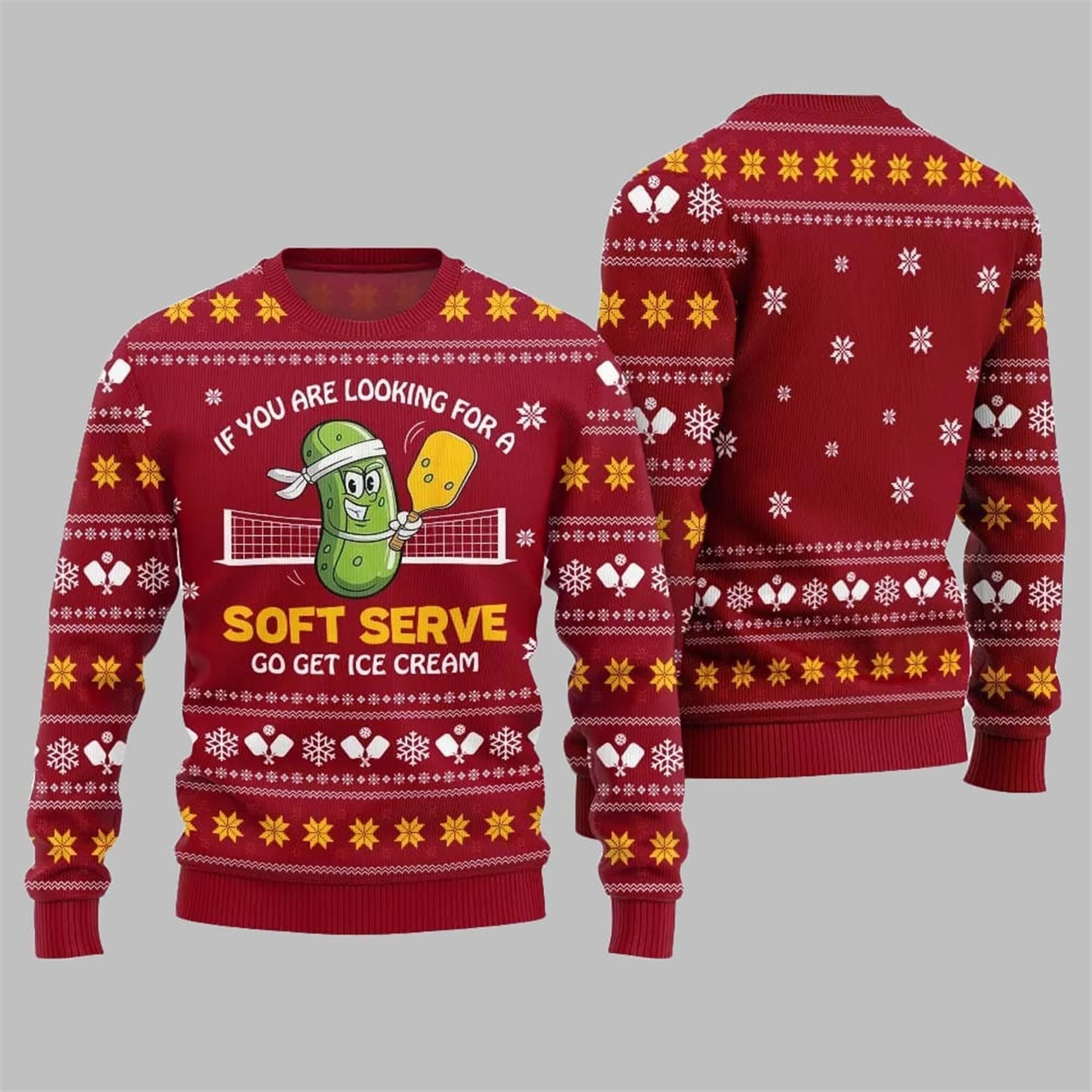 2026 Christmas Soft Serve Pickleball Ugly Sweater - Moonbestprint