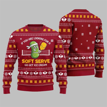 2026 Christmas Soft Serve Pickleball Ugly Sweater - Moonbestprint