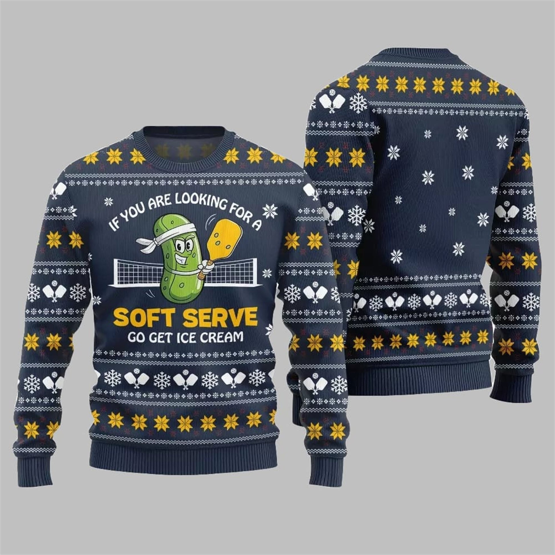 2026 Christmas Soft Serve Pickleball Ugly Sweater - Moonbestprint