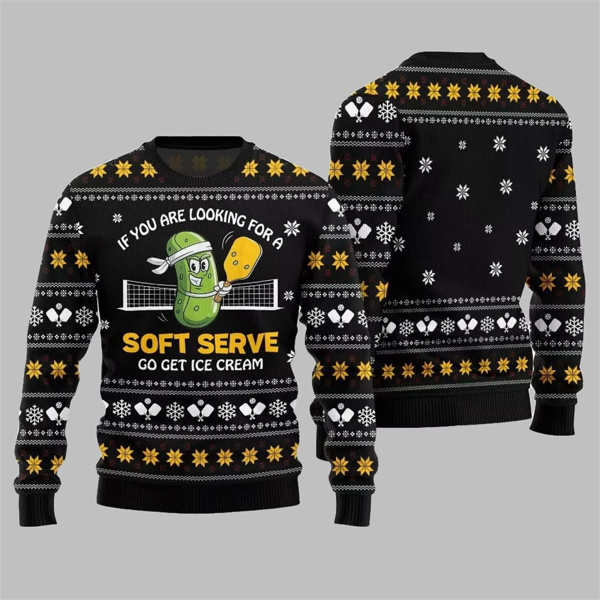 2026 Christmas Soft Serve Pickleball Ugly Sweater - Moonbestprint