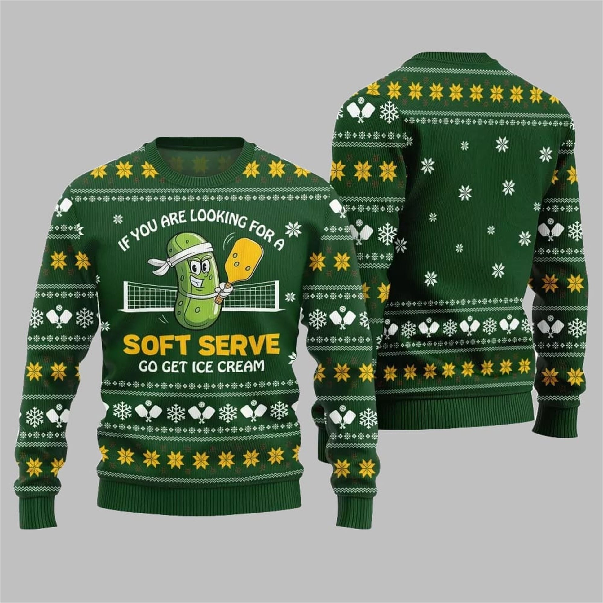 2026 Christmas Soft Serve Pickleball Ugly Sweater - Moonbestprint