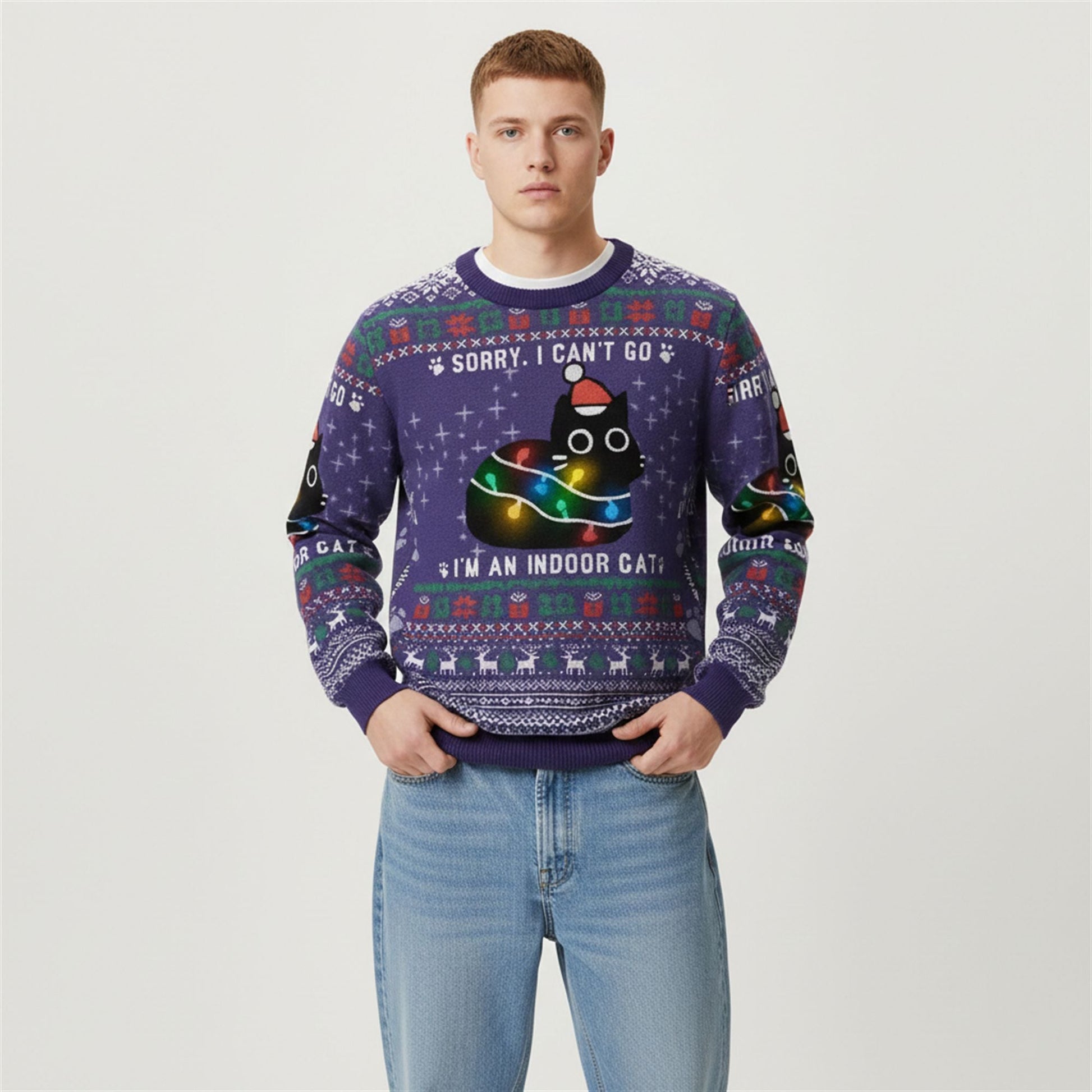 2026 Christmas Im An Indoor Cat Ugly Sweater - Moonbestprint