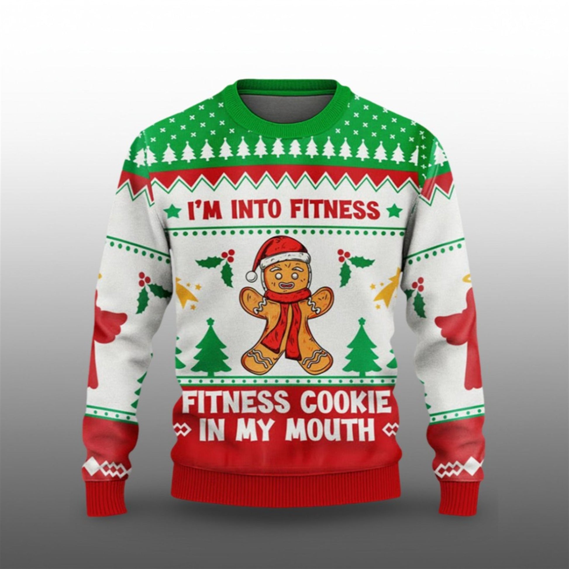 2026 Christmas Im Into Fitness Cookie In My Mouth Ugly Sweater - Moonbestprint