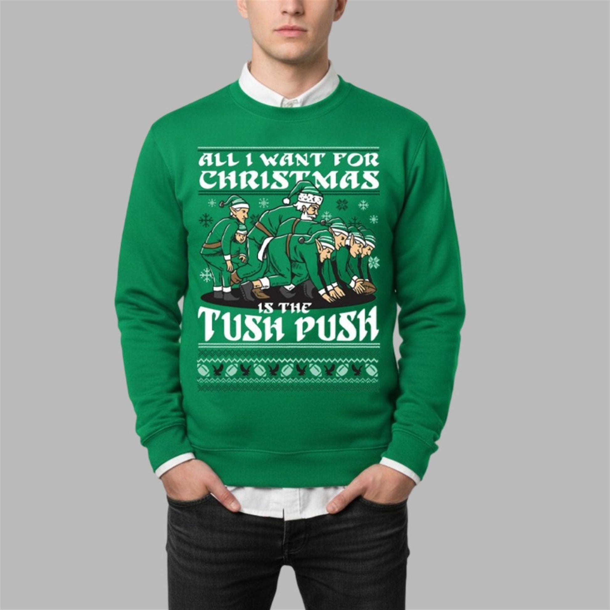 2026 Christmas Is The Tush Push Ugly Sweater - Moonbestprint