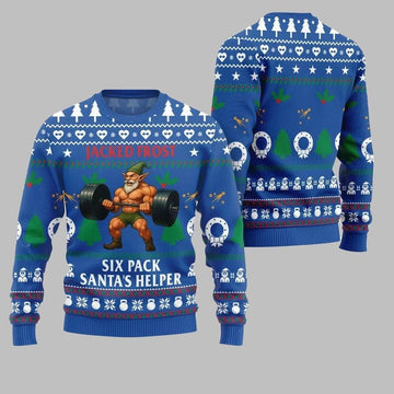 2026 Christmas Jacked Frost Six Pack Santas Helper Ugly Christmas Sweater - Moonbestprint