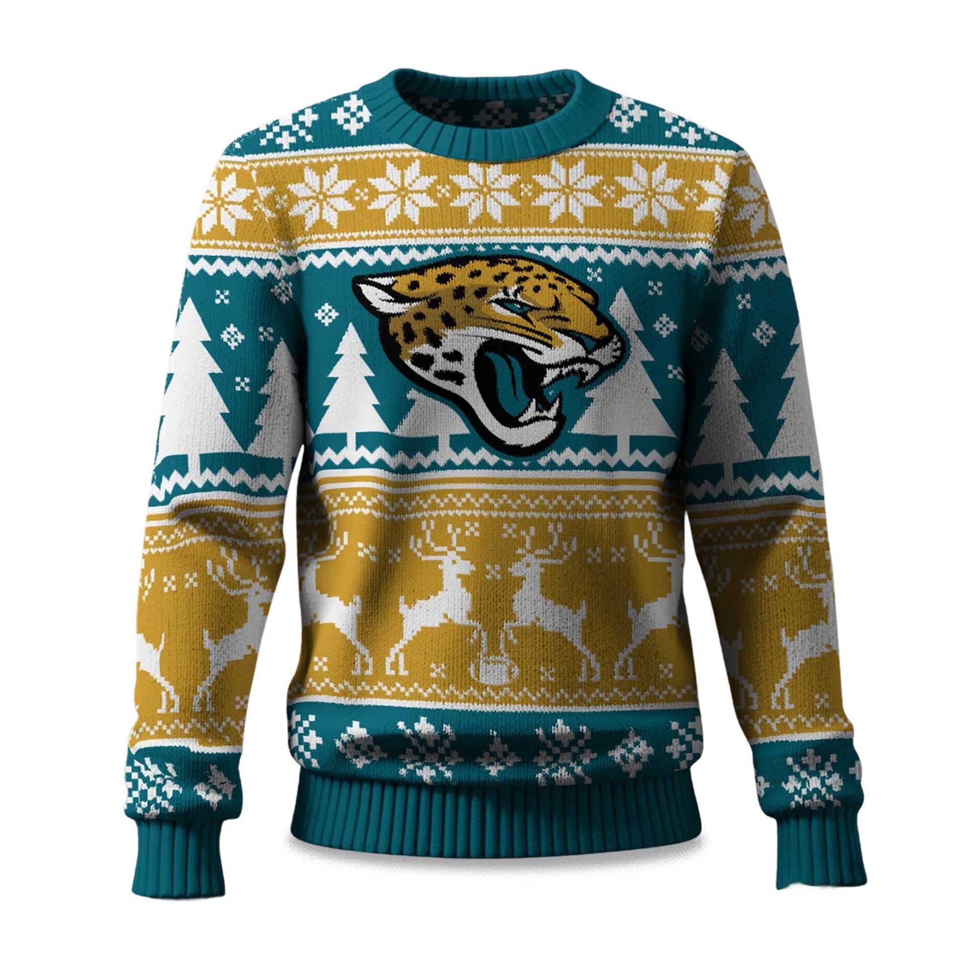 2025 Christmas Jaguars Reindeer Football Ugly Sweater – Moonbestprint