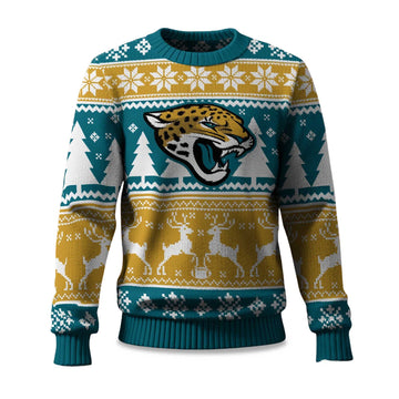 2025 Christmas Jaguars Reindeer Football Ugly Sweater – Moonbestprint