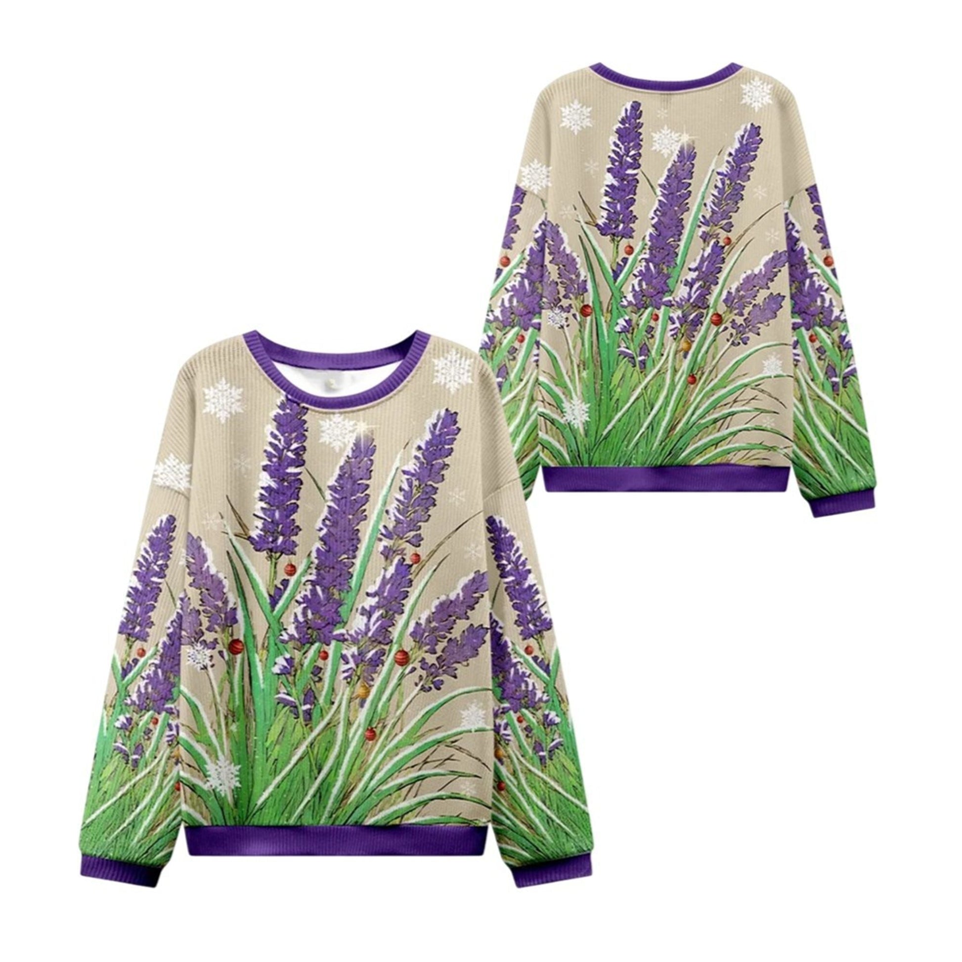 2026 Christmas Japanese Lavender Ugly Sweater - Moonbestprint