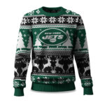 2025 Christmas Jets Reindeer Football Ugly Sweater – Moonbestprint