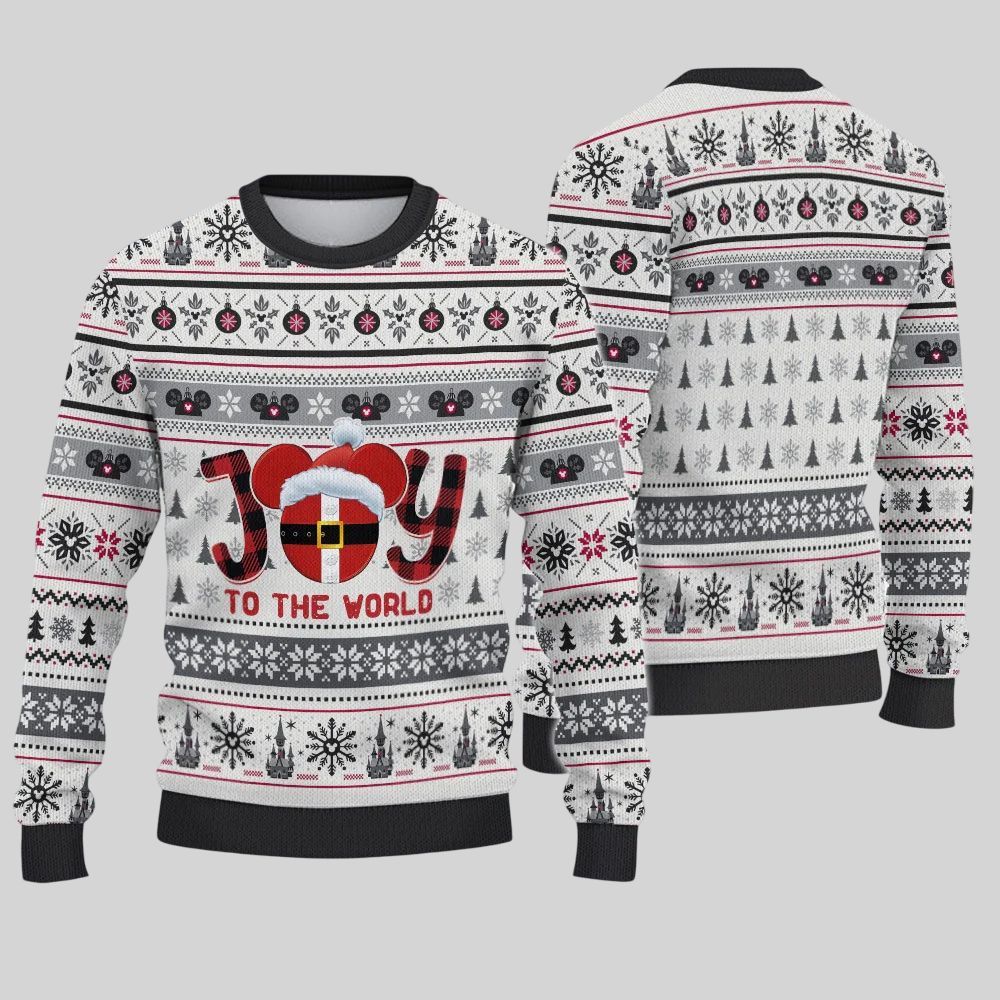 2026 Christmas Joy To The World Mouse Christmas Ugly Sweatshirt - Moonbestprint