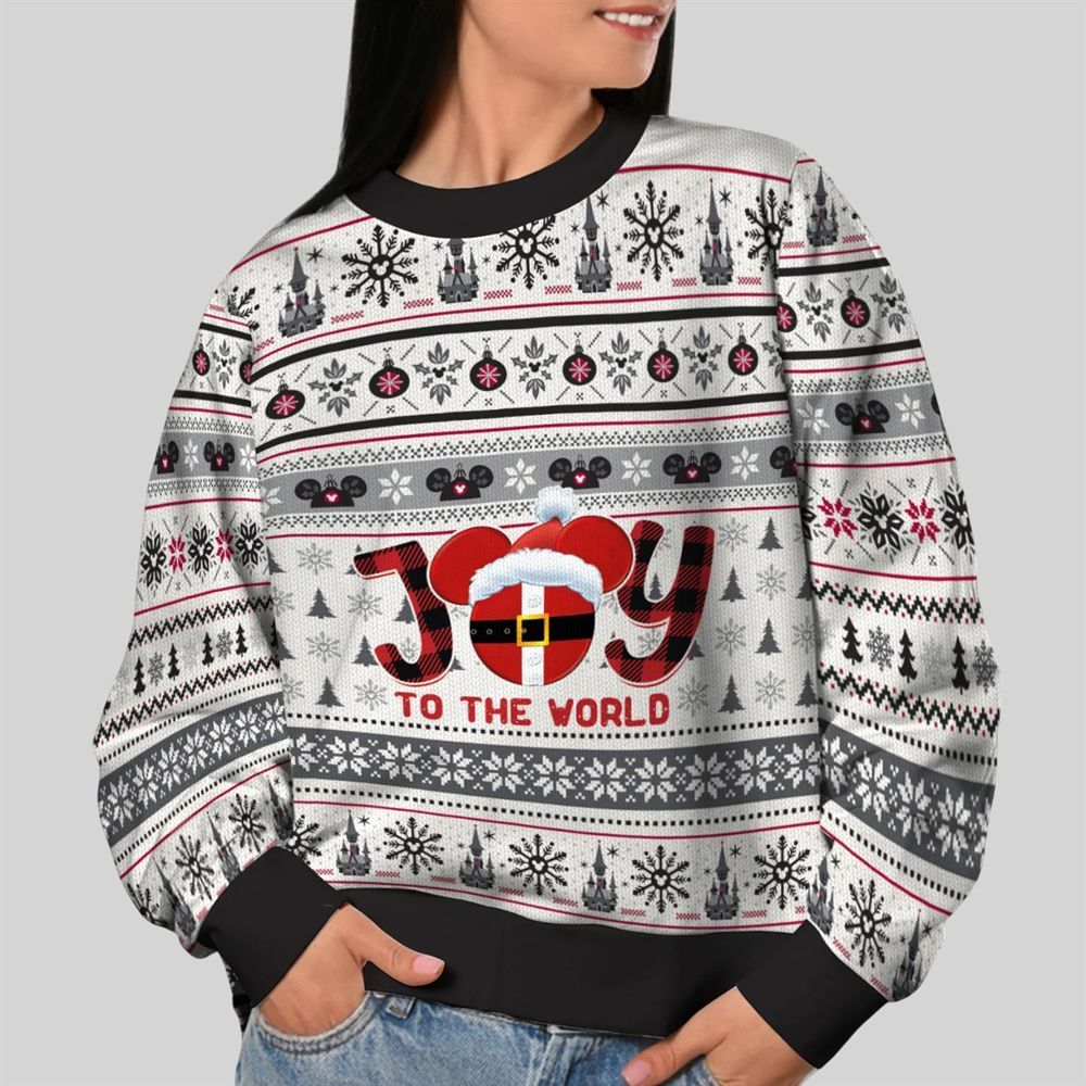 2026 Christmas Joy To The World Mouse Christmas Ugly Sweatshirt - Moonbestprint