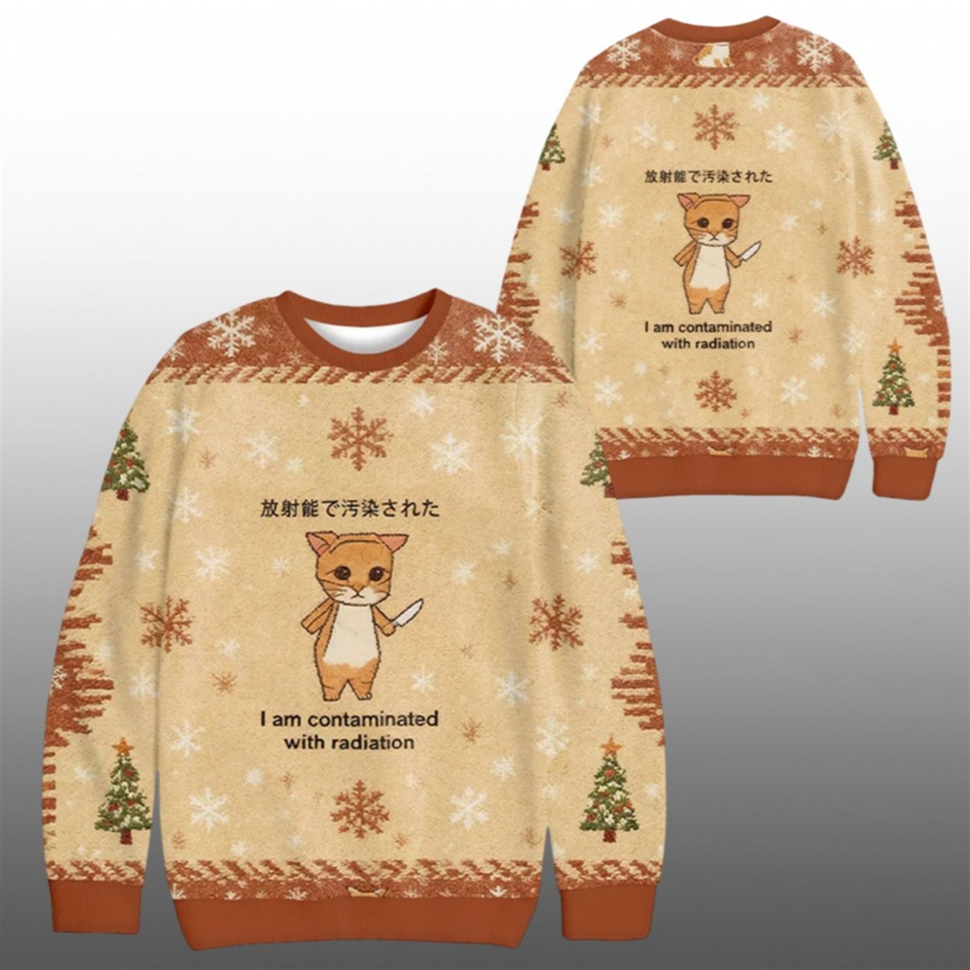 2026 Christmas Kitten Contaminated By Radiation Ugly Sweater - Moonbestprint