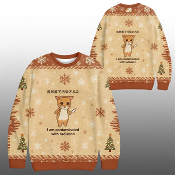 2026 Christmas Kitten Contaminated By Radiation Ugly Sweater - Moonbestprint