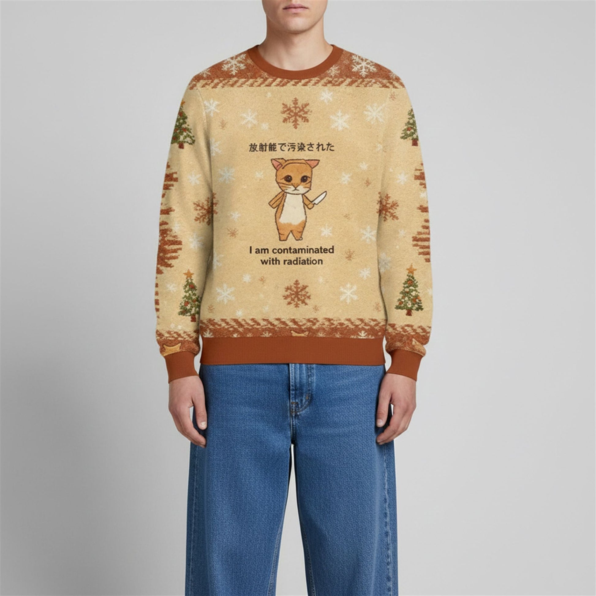 2026 Christmas Kitten Contaminated By Radiation Ugly Sweater - Moonbestprint