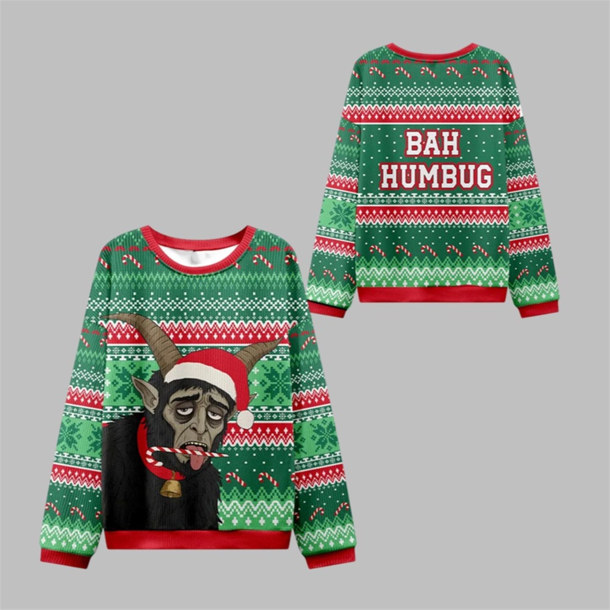2026 Christmas Krampus Bah Humbug Ugly Sweater - Moonbestprint
