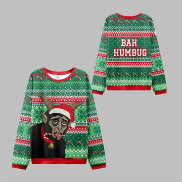 2026 Christmas Krampus Bah Humbug Ugly Sweater - Moonbestprint