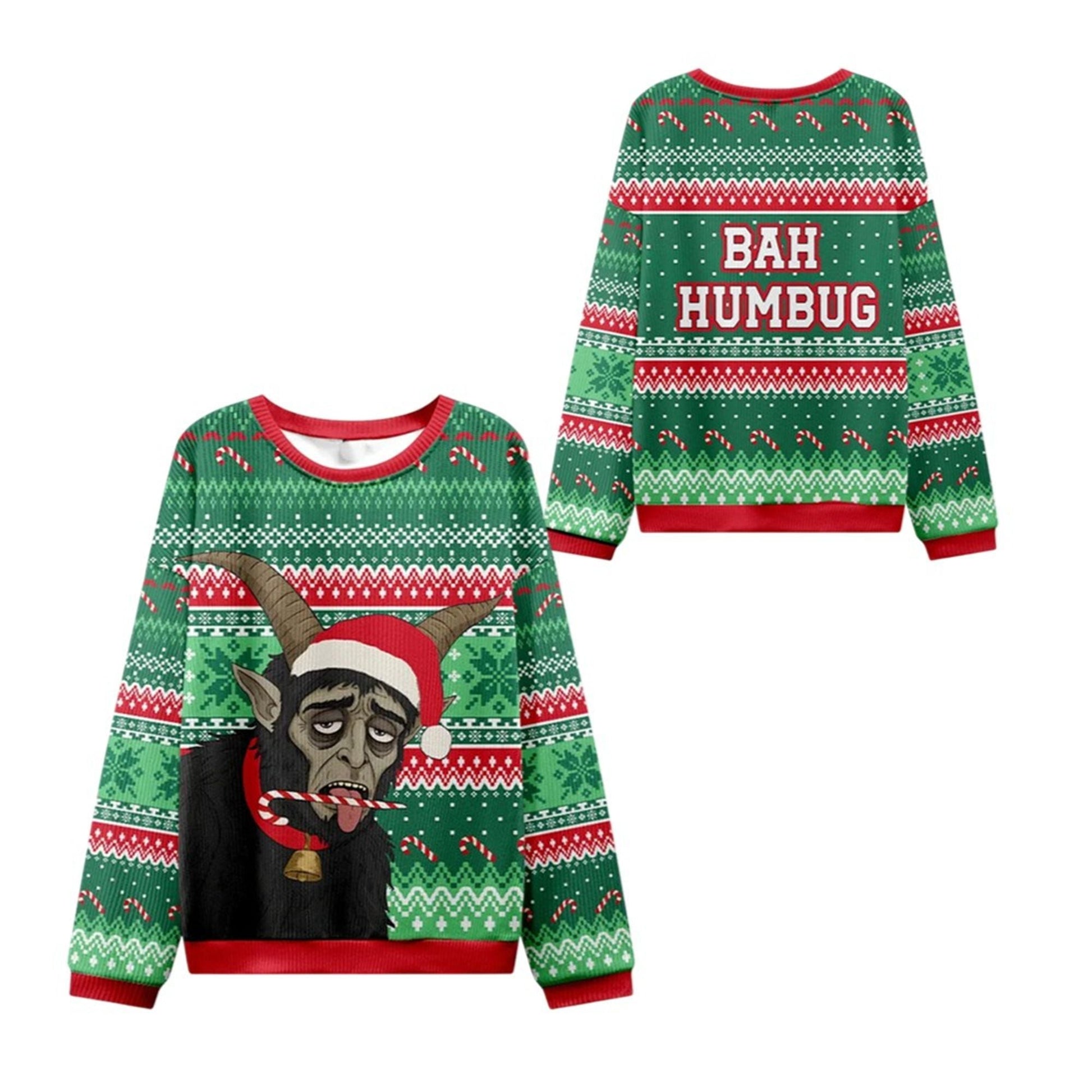 2026 Christmas Krampus Bah Humbug Ugly Sweater - Moonbestprint