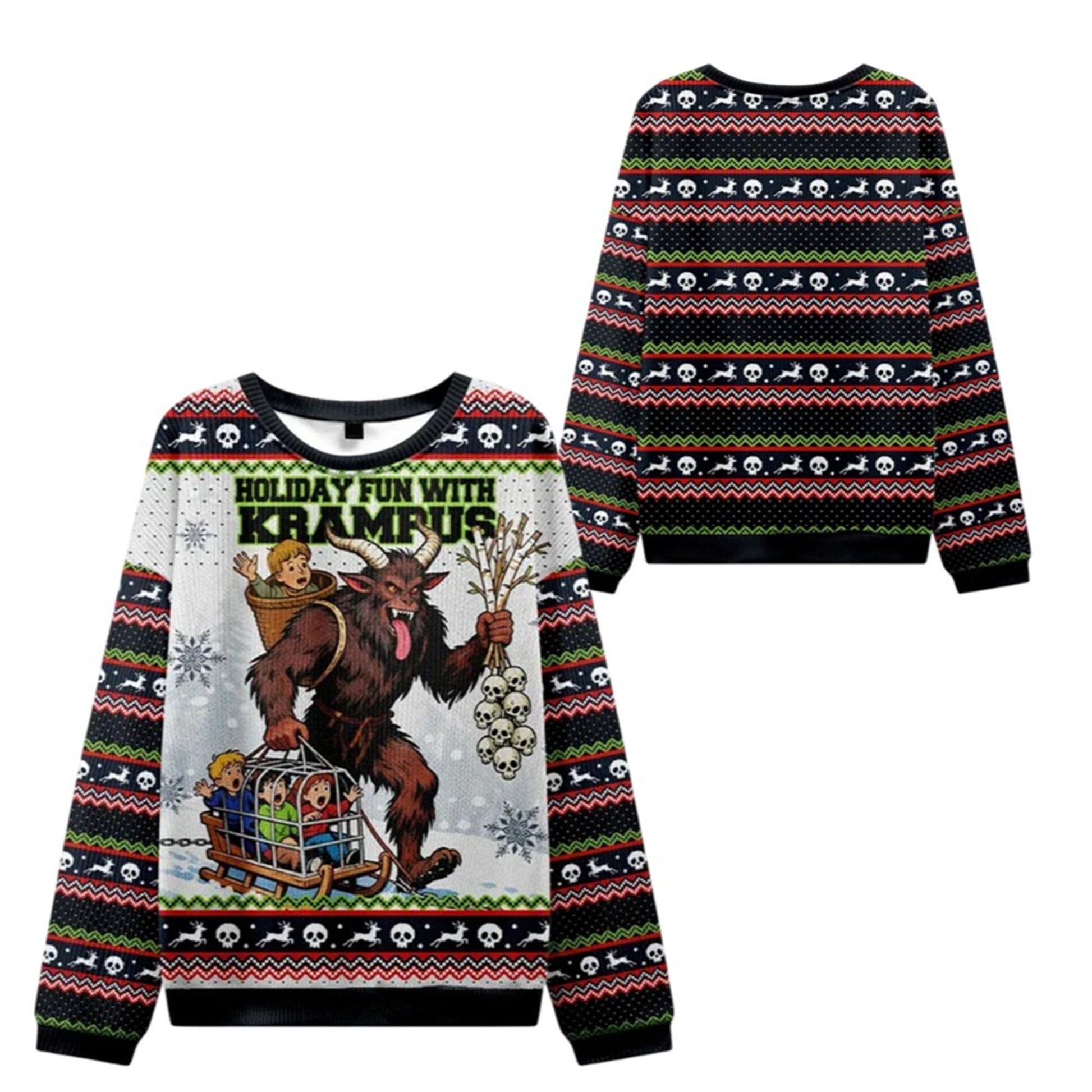 2026 Christmas Krampus Catches Children Ugly Sweater - Moonbestprint