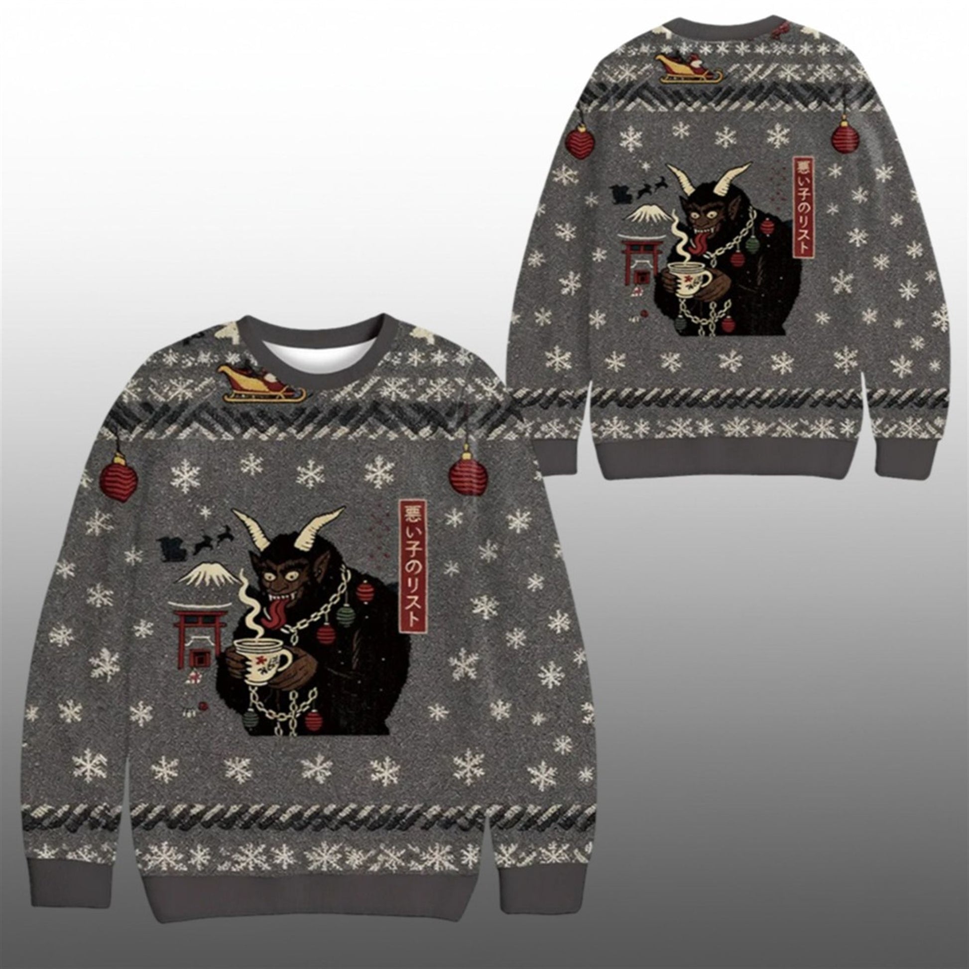 2026 Christmas Krampus Christmas Naughty List Ugly Sweater - Moonbestprint