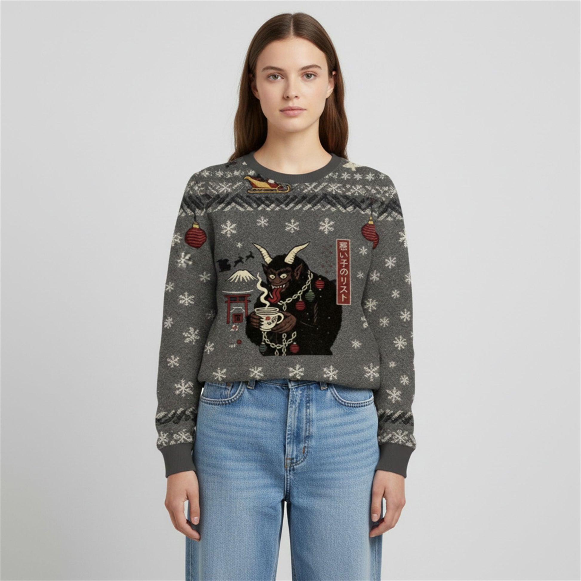 2026 Christmas Krampus Christmas Naughty List Ugly Sweater - Moonbestprint