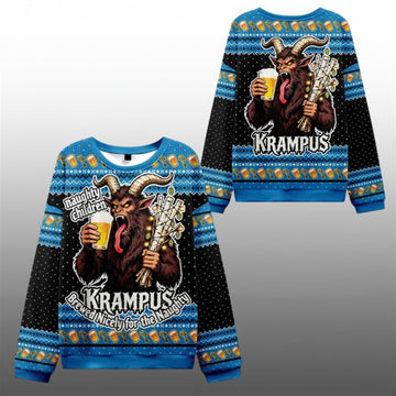 2026 Christmas Krampus Drinking Beer Ugly Sweater - Moonbestprint